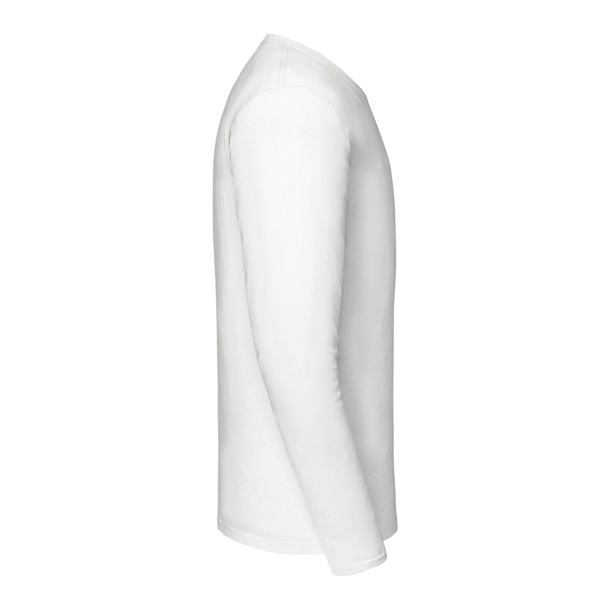 White - Side - Fruit of the Loom Mens Iconic Premium Long-Sleeved T-Shirt