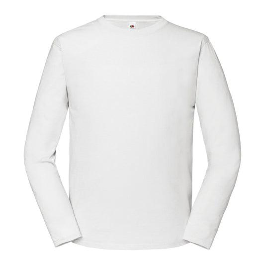 White - Front - Fruit of the Loom Mens Iconic Premium Long-Sleeved T-Shirt