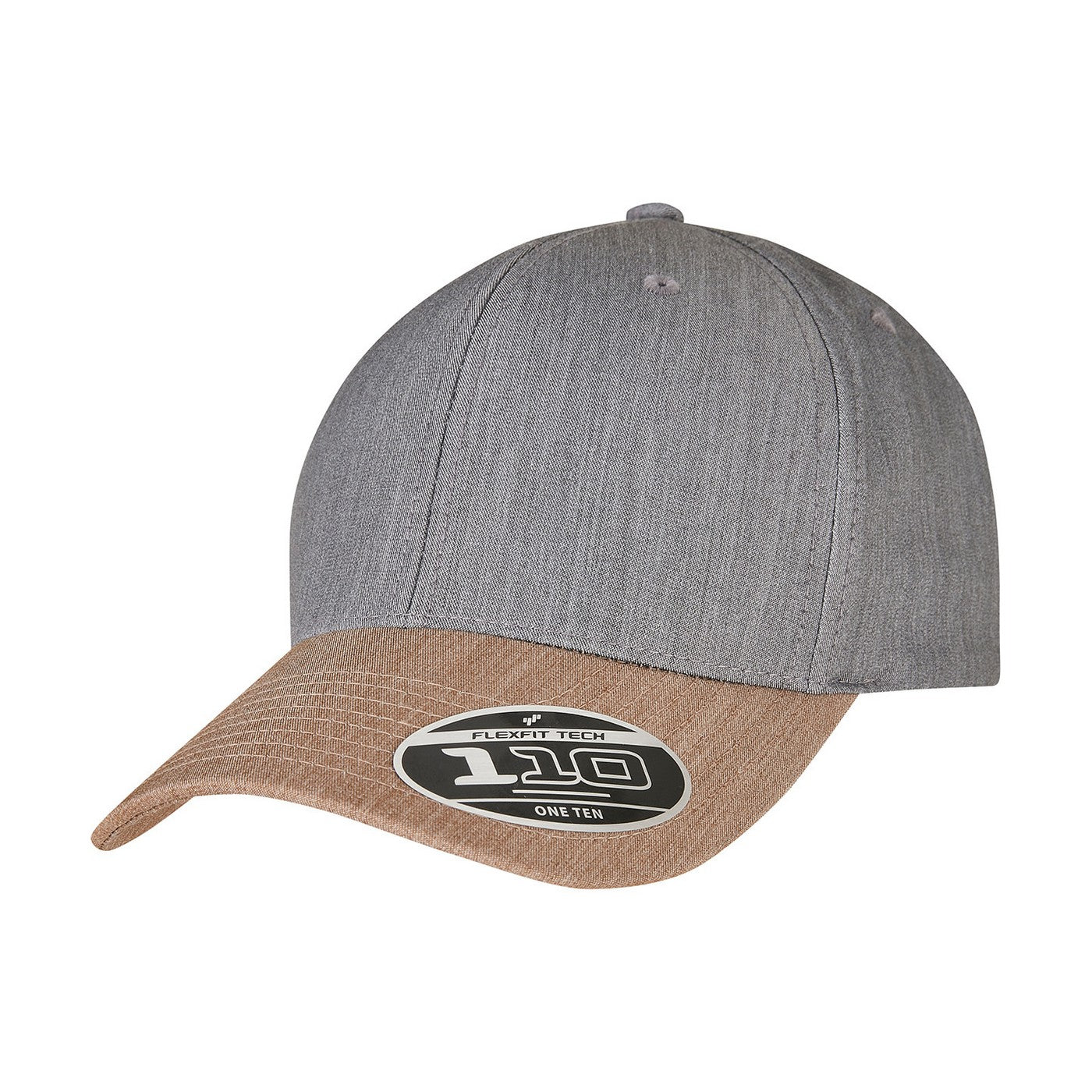 Grey-Khaki - Side - Flexfit Unisex Adult Melange Baseball Cap