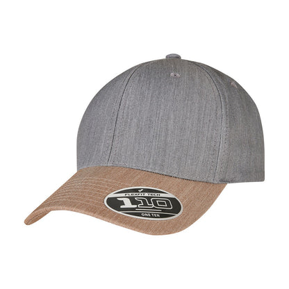 Grey-Khaki - Side - Flexfit Unisex Adult Melange Baseball Cap