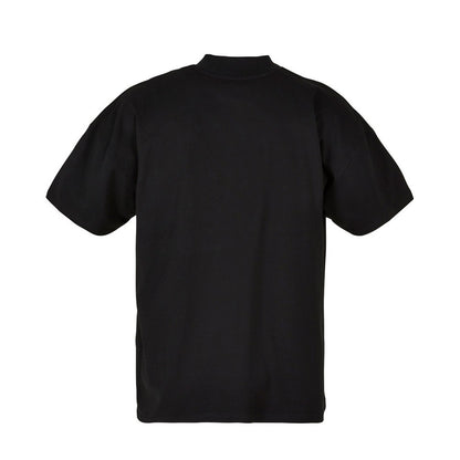 Black - Back - Build Your Brand Mens Mock Neck Oversized T-Shirt