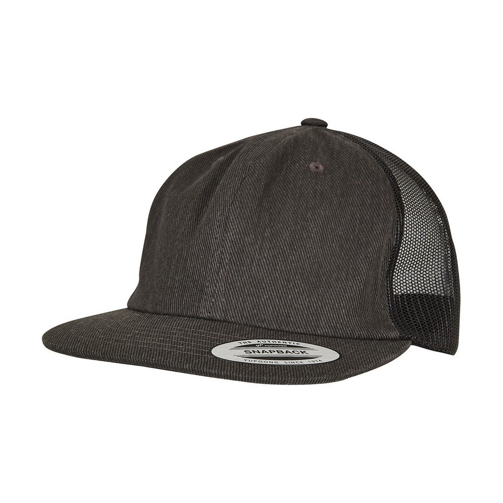 Black Raw - Front - Flexfit Unisex Adult Denim Trucker Cap