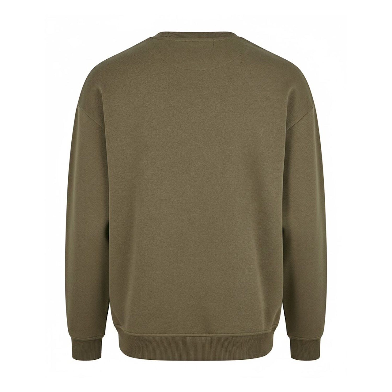 Olive - Back - Build Your Brand Unisex Adult Crew Neck Sweatshirt