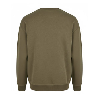 Olive - Back - Build Your Brand Unisex Adult Crew Neck Sweatshirt