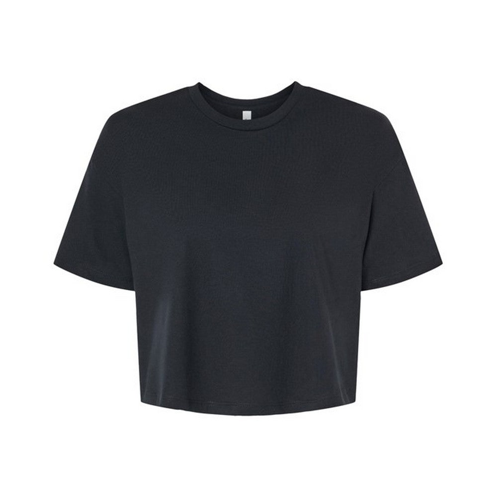 Black - Front - Bella + Canvas Womens-Ladies Jersey Crop T-Shirt