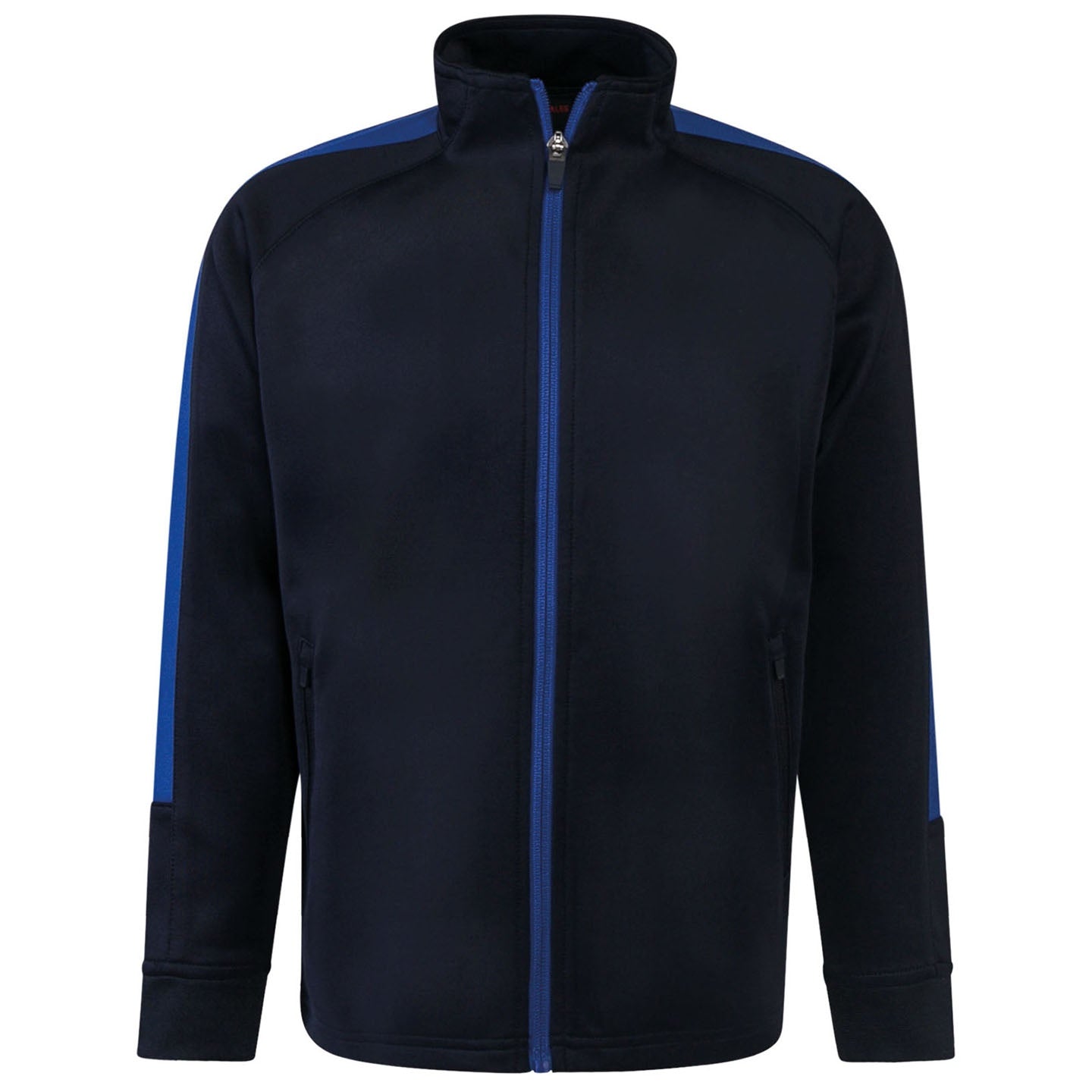 Navy-Royal Blue - Front - Finden & Hales Childrens-Kids Knitted Track Top