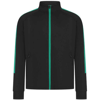 Black-Emerald - Front - Finden & Hales Childrens-Kids Knitted Track Top