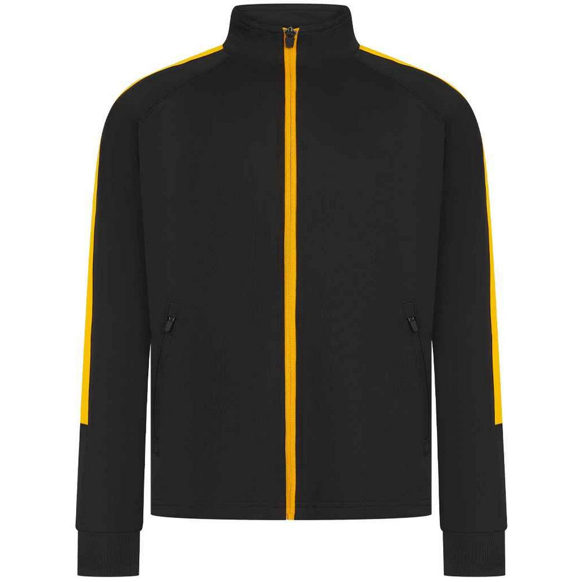 Black-Gold - Front - Finden & Hales Childrens-Kids Knitted Track Top