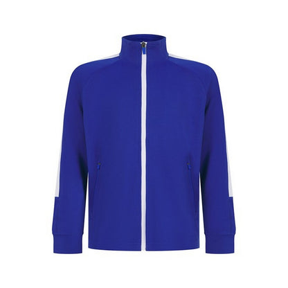 Royal Blue-White - Front - Finden & Hales Childrens-Kids Knitted Track Top