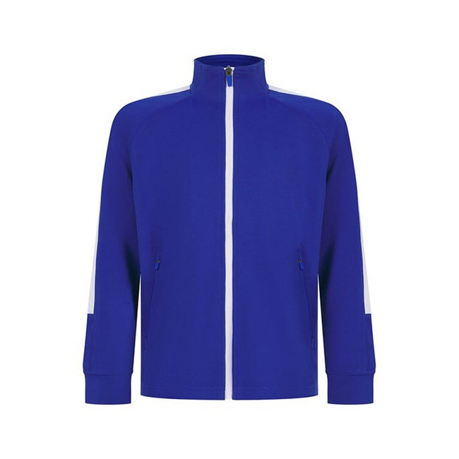 Royal Blue-White - Front - Finden & Hales Childrens-Kids Knitted Track Top