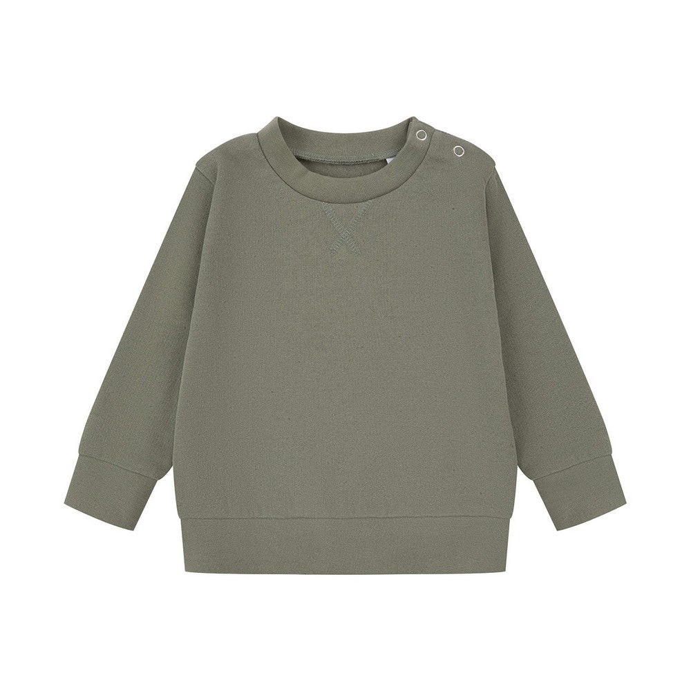 Khaki - Front - Larkwood Childrens-Kids Sustainable Sweatshirt