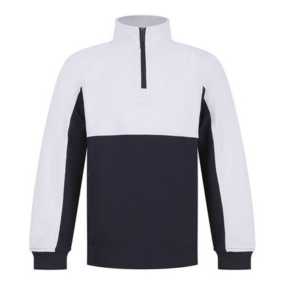 Navy-White - Front - Finden & Hales Childrens-Kids Contrast Panel Track Top