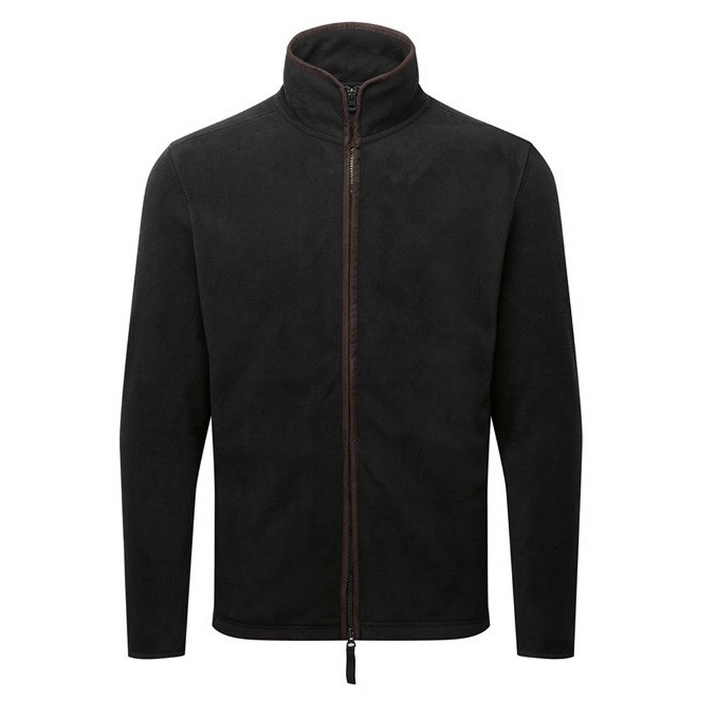 Black-Brown - Front - Premier Mens Artisan Fleece Jacket