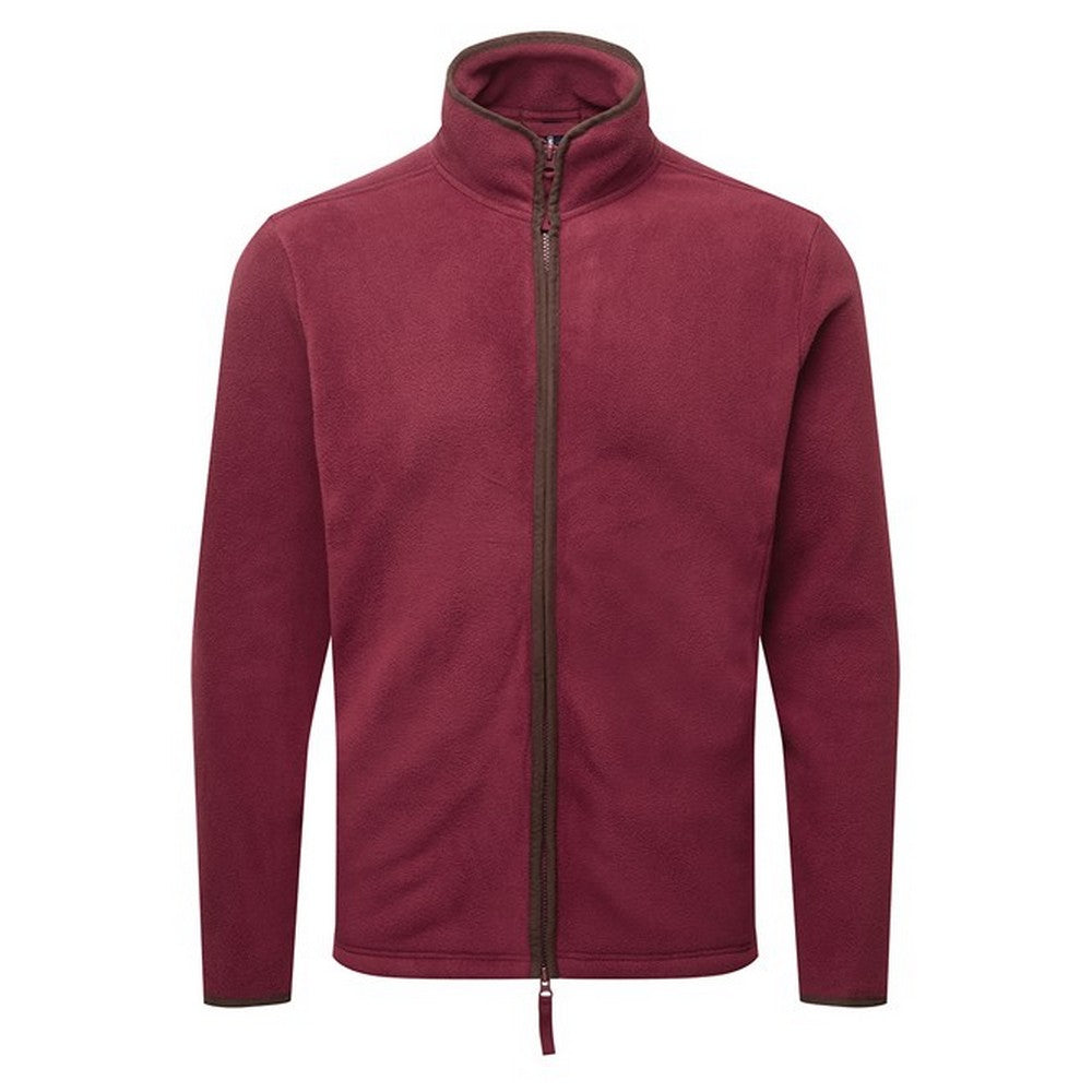 Burgundy-Brown - Front - Premier Mens Artisan Fleece Jacket