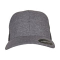 Blue-Charcoal Melange - Front - Yupoong Unisex Adult Flexfit Delta Trucker Cap