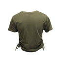 Olive - Back - TriDri Womens-Ladies Ruched Crop Top