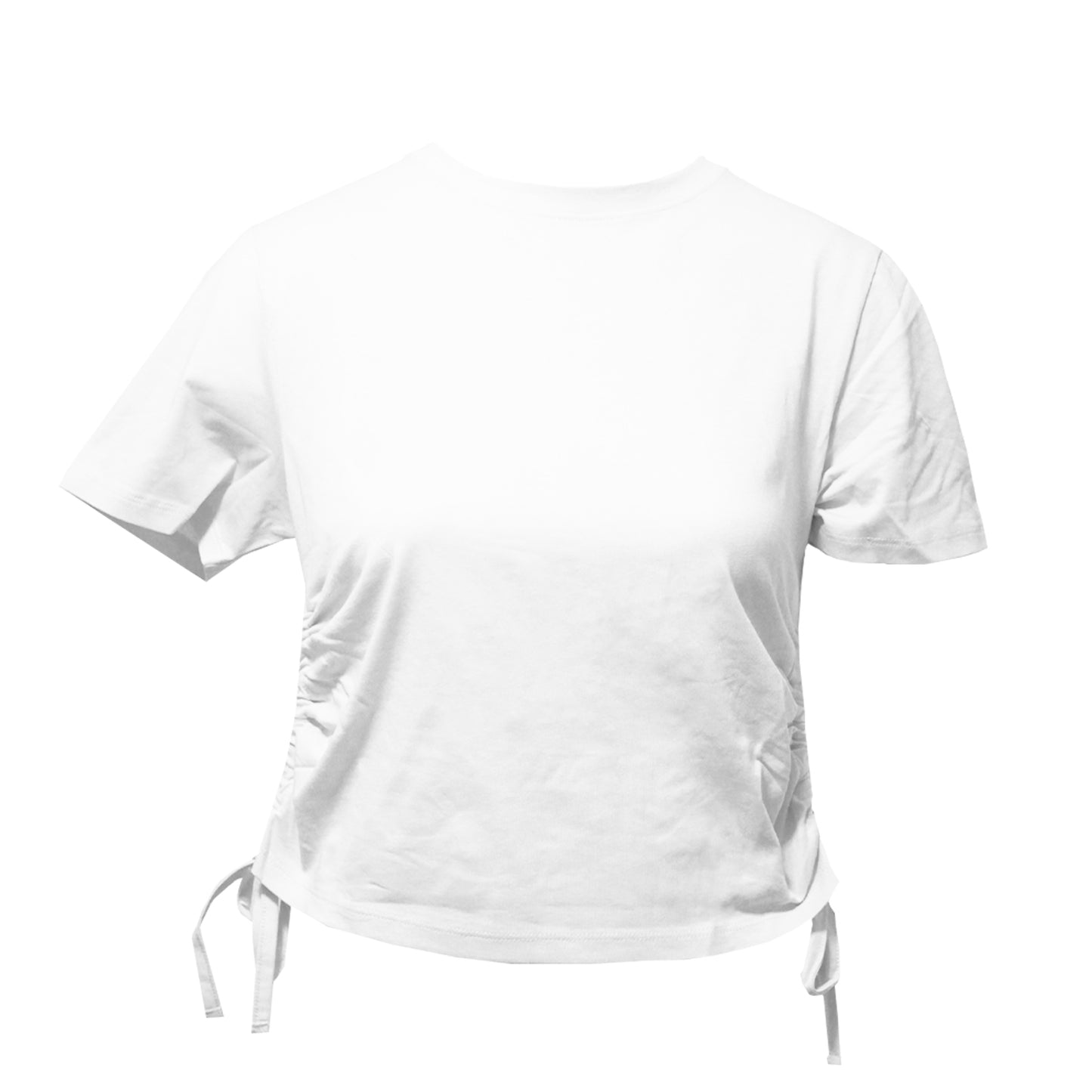 White - Front - TriDri Womens-Ladies Ruched Crop Top