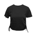 Black - Front - TriDri Womens-Ladies Ruched Crop Top
