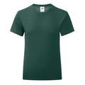 Forest Green - Front - Fruit of the Loom Girls Iconic T-Shirt