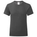 Light Graphite - Front - Fruit of the Loom Girls Iconic T-Shirt