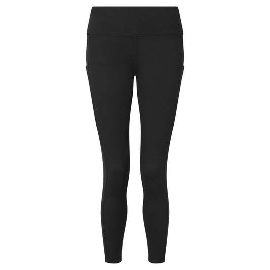 Black - Front - TriDri Womens-Ladies Recycled 7-8 Leggings