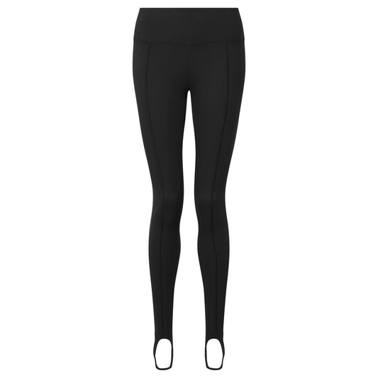 Black - Front - TriDri Womens-Ladies Recycled Stirrup Dance Tights