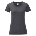 Dark Heather Grey - Front - Fruit of the Loom Womens-Ladies Iconic T-Shirt