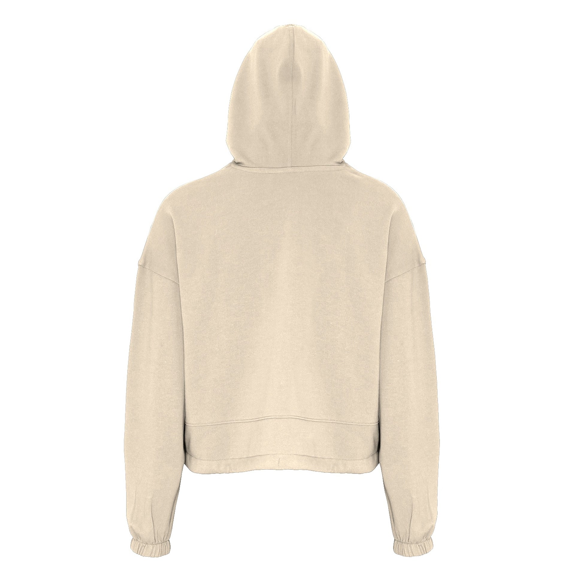 Natural - Back - TriDri Womens-Ladies Oversized Crop Hoodie