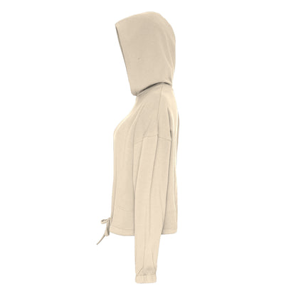 Natural - Side - TriDri Womens-Ladies Oversized Crop Hoodie