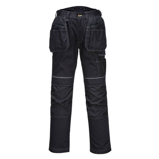 Black - Front - Portwest Unisex Adult Padded Work Trousers