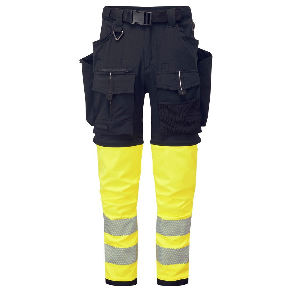 Black-Yellow - Front - Portwest Unisex Adult Ultimate Modular Contrast 3 in 1 Trousers