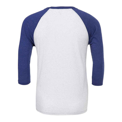 White-Navy - Back - Bella + Canvas Unisex Adult Triblend 3-4 Sleeve Baseball T-Shirt