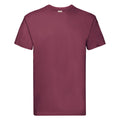 Burgundy - Front - Fruit of the Loom Mens Super Premium T-Shirt