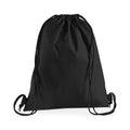 Black - Front - Westford Mill Premium Cotton Drawstring Bag
