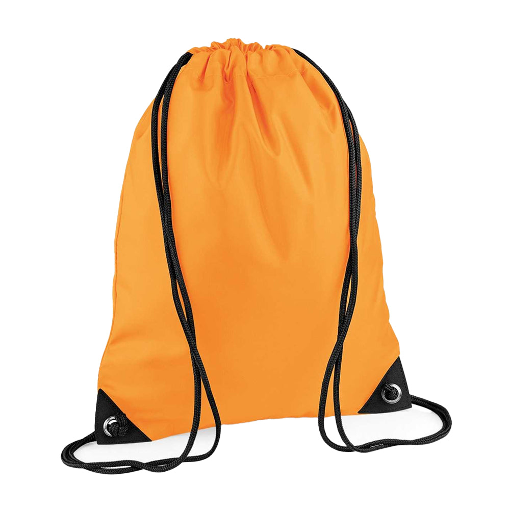 Fluorescent Orange - Front - Bagbase Premium Drawstring Bag