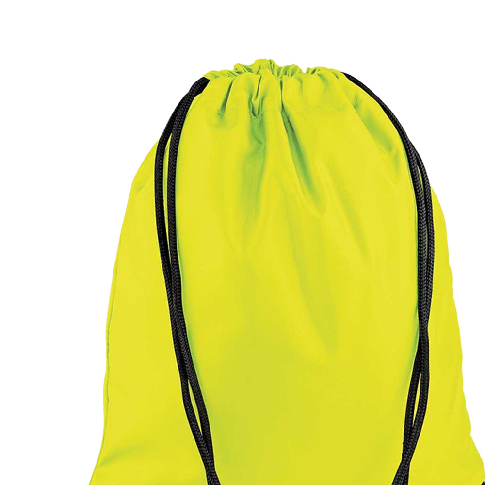 Fluorescent Yellow - Back - Bagbase Premium Drawstring Bag