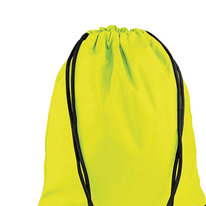 Fluorescent Yellow - Back - Bagbase Premium Drawstring Bag