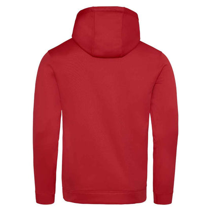 Fire Red - Back - Awdis Unisex Adult Polyester Sports Hoodie