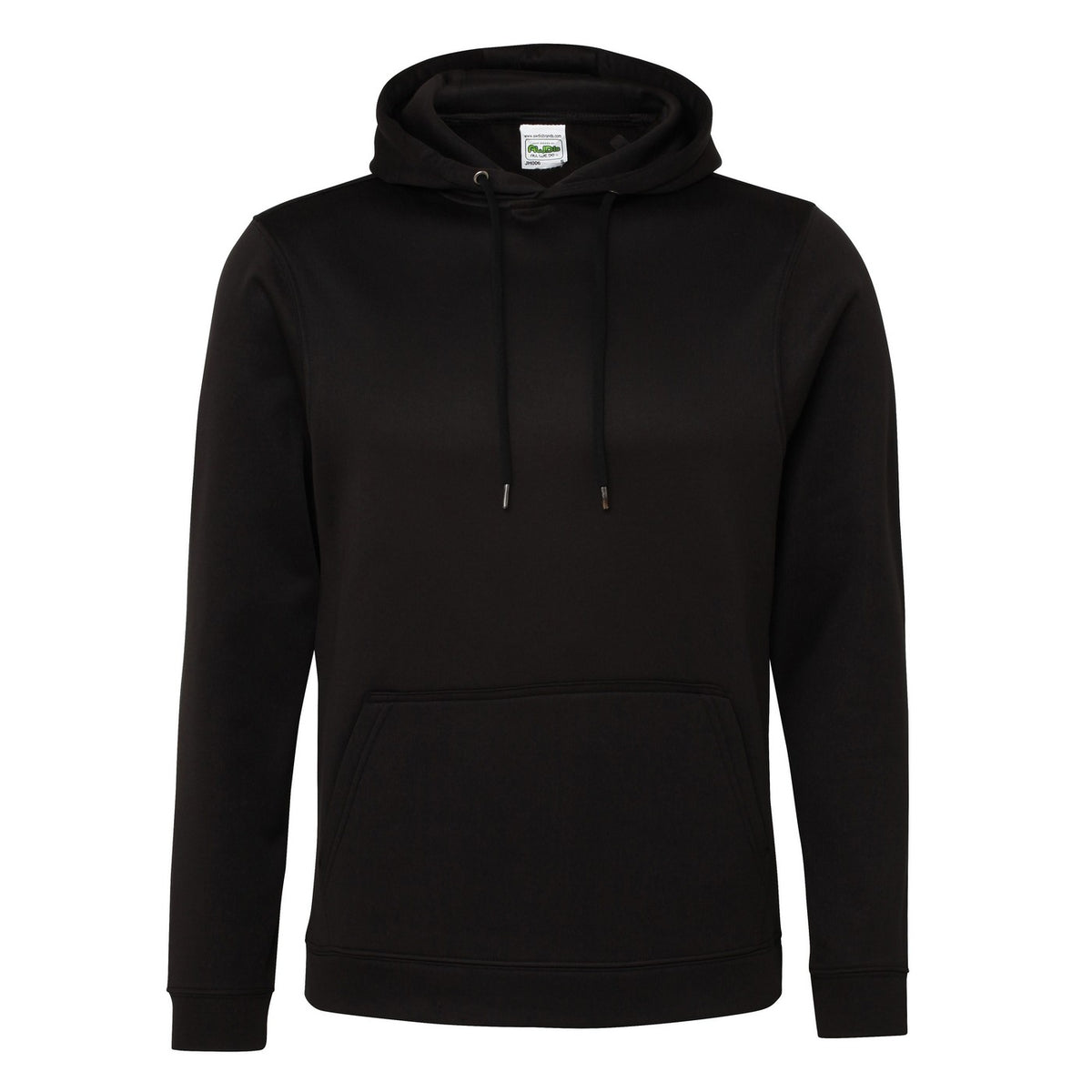 Jet Black - Front - Awdis Unisex Adult Polyester Sports Hoodie