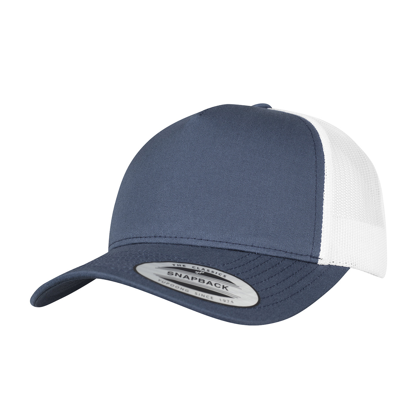 Navy-White - Front - Flexfit Unisex Adult Two Tone 5 Panel Trucker Cap