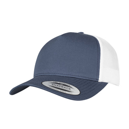 Navy-White - Front - Flexfit Unisex Adult Two Tone 5 Panel Trucker Cap