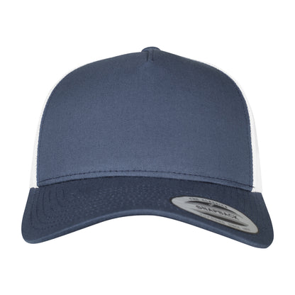 Navy-White - Lifestyle - Flexfit Unisex Adult Two Tone 5 Panel Trucker Cap