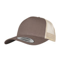 Brown-Khaki - Front - Flexfit Unisex Adult Two Tone 5 Panel Trucker Cap