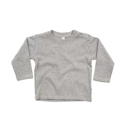 Heather Grey - Front - Babybugz Baby Long-Sleeved T-Shirt
