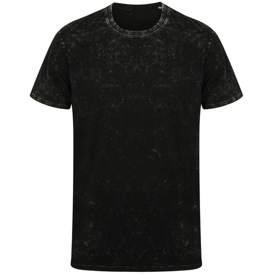 Washed Black - Front - Skinni Fit Unisex Adult Washed T-Shirt