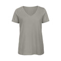 Light Grey - Front - B&C Womens-Ladies Inspire Organic Cotton V Neck T-Shirt