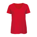 Red - Front - B&C Womens-Ladies Inspire Organic Cotton V Neck T-Shirt