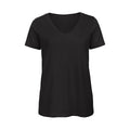 Black - Front - B&C Womens-Ladies Inspire Organic Cotton V Neck T-Shirt