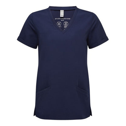 Navy - Front - Onna Womens-Ladies Invincible Stretch Work Tunic