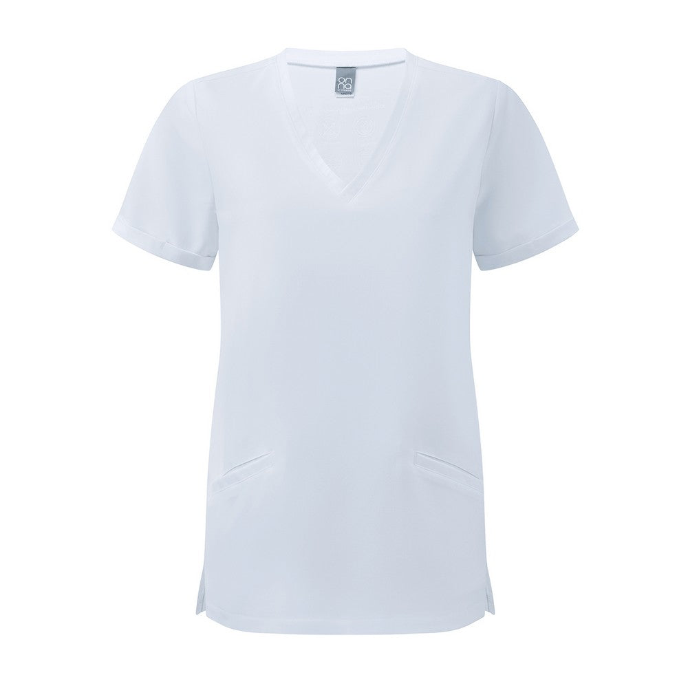 Vital White - Front - Onna Womens-Ladies Invincible Stretch Work Tunic